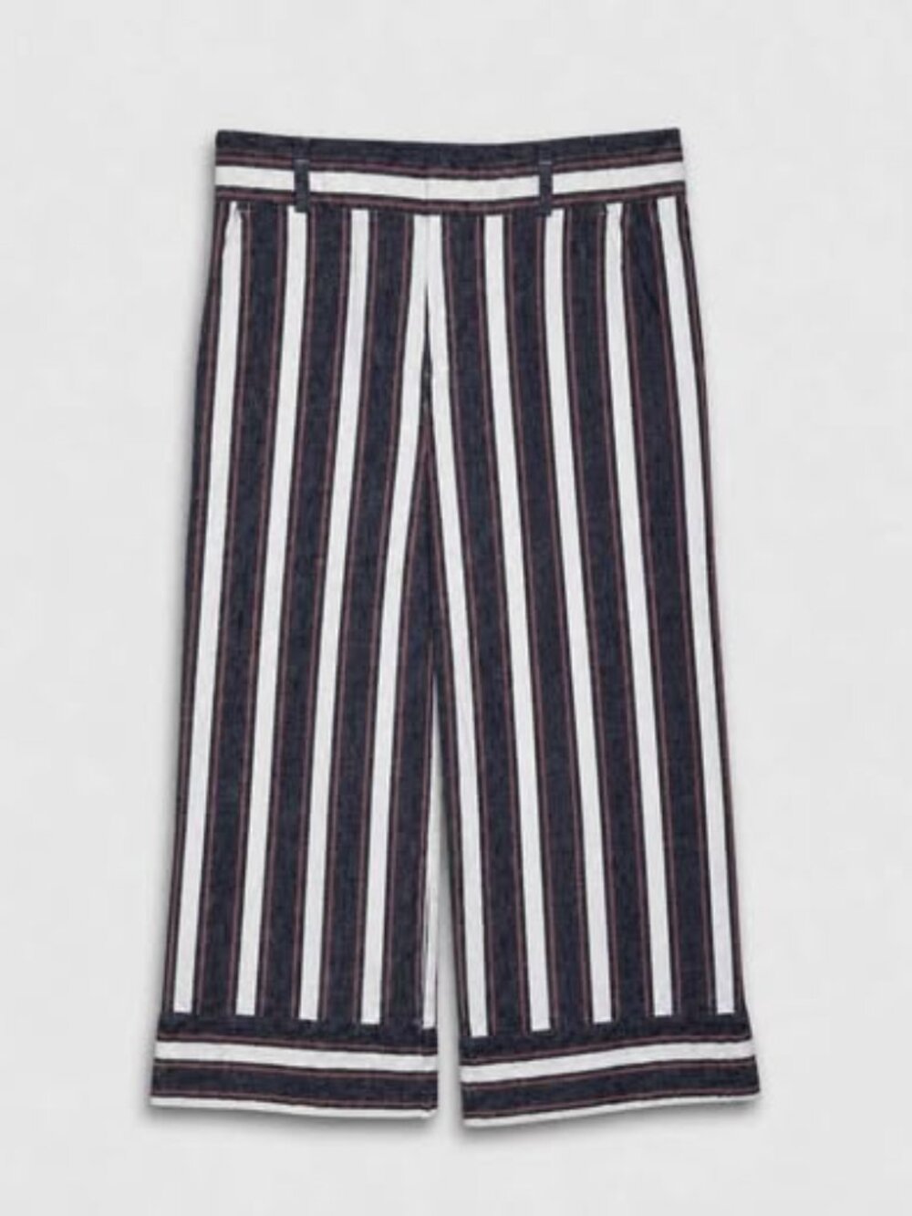 🐚 Banana Republic Blake Crop Striped Wide-Leg Pants — Size 8